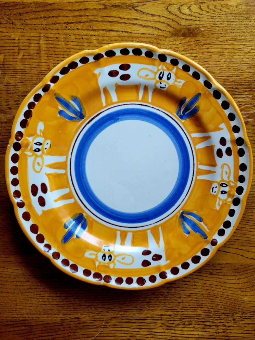 VIETRI Calf or Cow Campagna Dinner Plate Collectible Yello